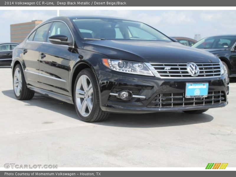 Deep Black Metallic / Desert Beige/Black 2014 Volkswagen CC R-Line