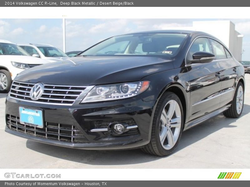 Deep Black Metallic / Desert Beige/Black 2014 Volkswagen CC R-Line