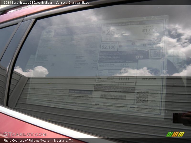 Sunset / Charcoal Black 2014 Ford Escape SE 2.0L EcoBoost