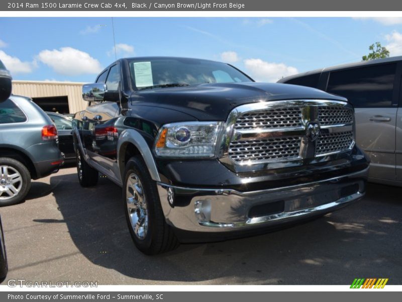 Black / Canyon Brown/Light Frost Beige 2014 Ram 1500 Laramie Crew Cab 4x4