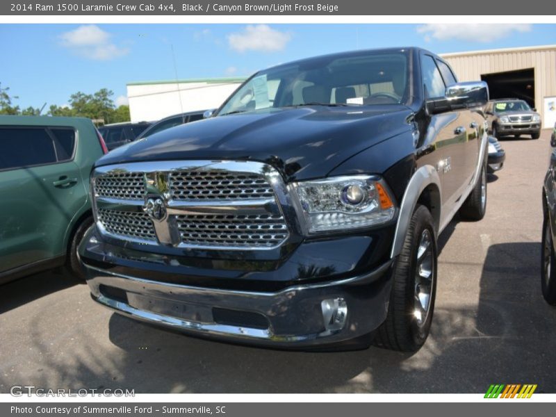 Black / Canyon Brown/Light Frost Beige 2014 Ram 1500 Laramie Crew Cab 4x4