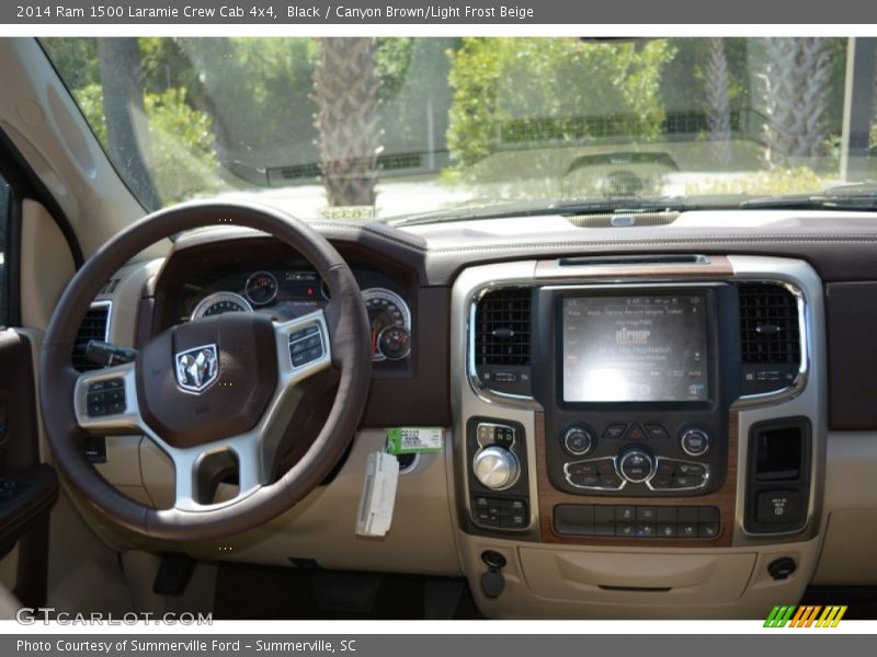 Black / Canyon Brown/Light Frost Beige 2014 Ram 1500 Laramie Crew Cab 4x4