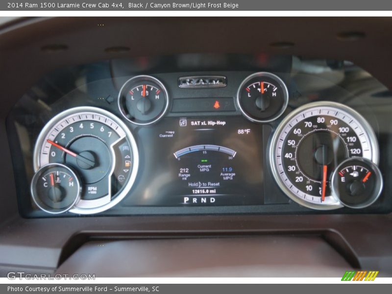 Black / Canyon Brown/Light Frost Beige 2014 Ram 1500 Laramie Crew Cab 4x4