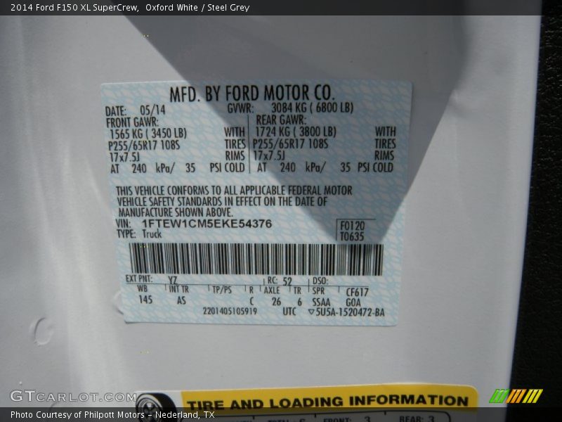 Oxford White / Steel Grey 2014 Ford F150 XL SuperCrew