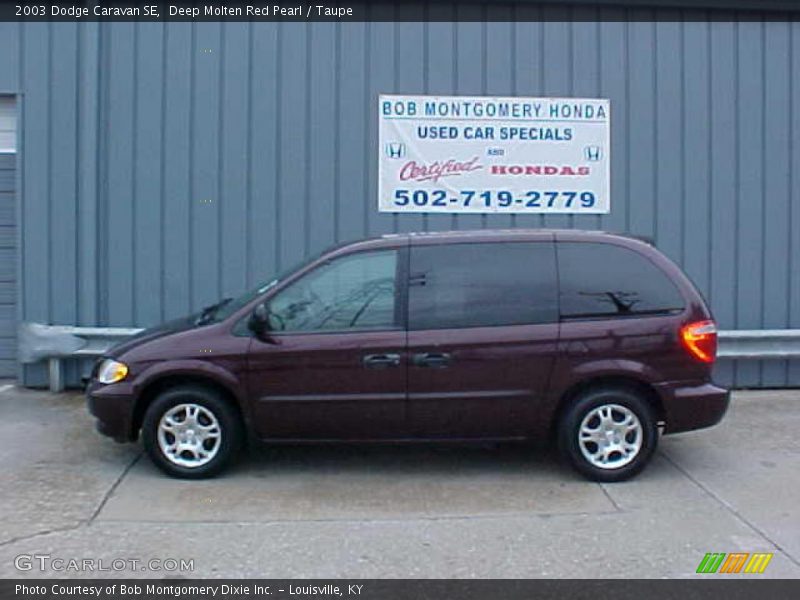 Deep Molten Red Pearl / Taupe 2003 Dodge Caravan SE