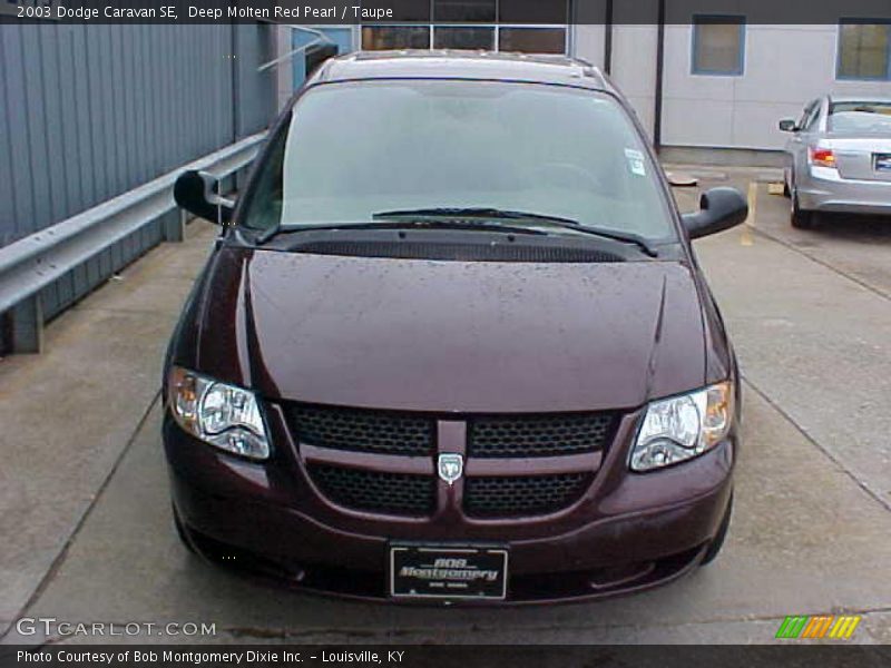 Deep Molten Red Pearl / Taupe 2003 Dodge Caravan SE