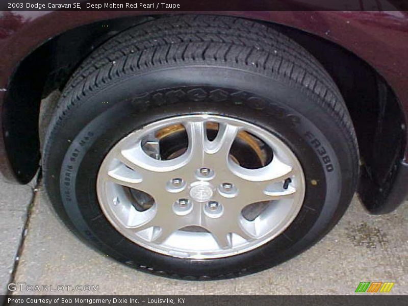 Deep Molten Red Pearl / Taupe 2003 Dodge Caravan SE