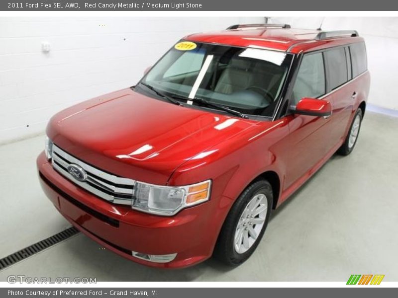 Red Candy Metallic / Medium Light Stone 2011 Ford Flex SEL AWD