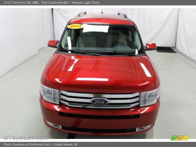 Red Candy Metallic / Medium Light Stone 2011 Ford Flex SEL AWD