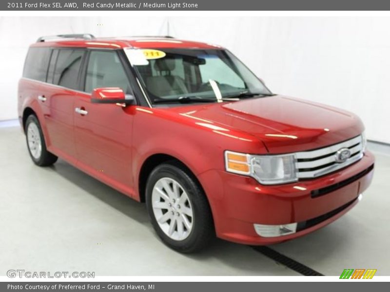 Red Candy Metallic / Medium Light Stone 2011 Ford Flex SEL AWD