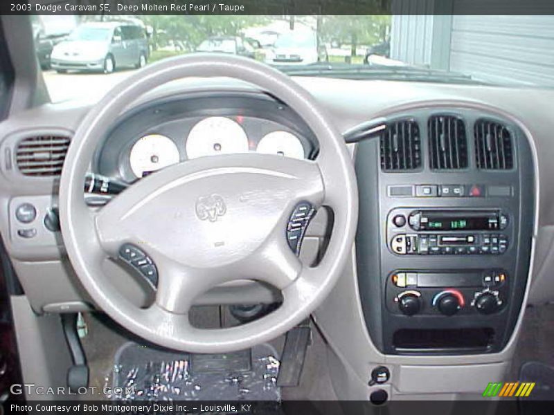 Deep Molten Red Pearl / Taupe 2003 Dodge Caravan SE