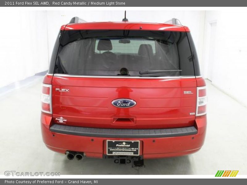 Red Candy Metallic / Medium Light Stone 2011 Ford Flex SEL AWD