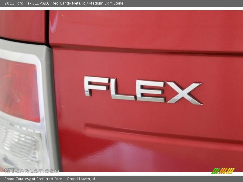 Red Candy Metallic / Medium Light Stone 2011 Ford Flex SEL AWD