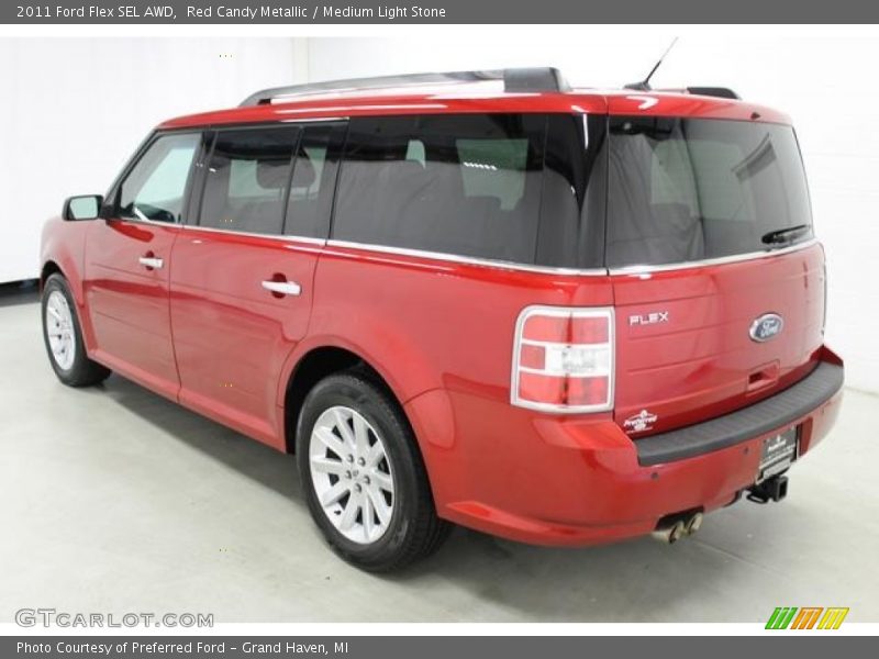 Red Candy Metallic / Medium Light Stone 2011 Ford Flex SEL AWD