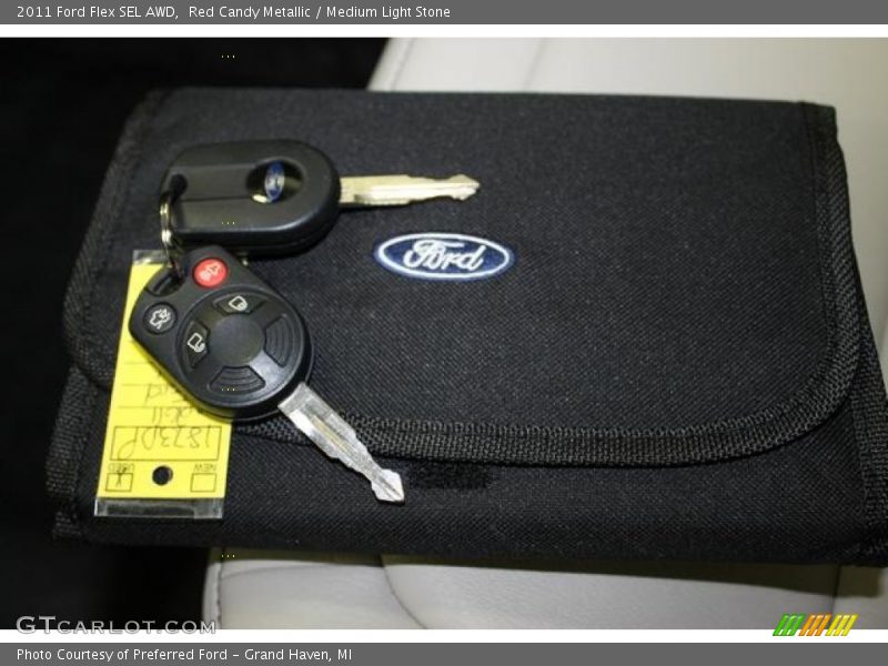 Red Candy Metallic / Medium Light Stone 2011 Ford Flex SEL AWD