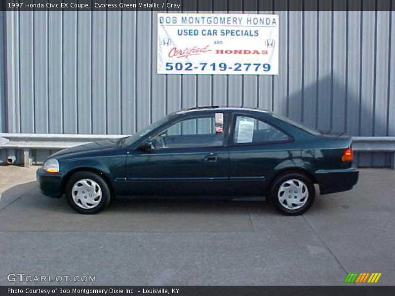 Cypress Green Metallic / Gray 1997 Honda Civic EX Coupe