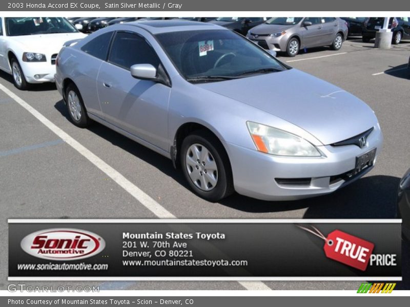 Satin Silver Metallic / Gray 2003 Honda Accord EX Coupe