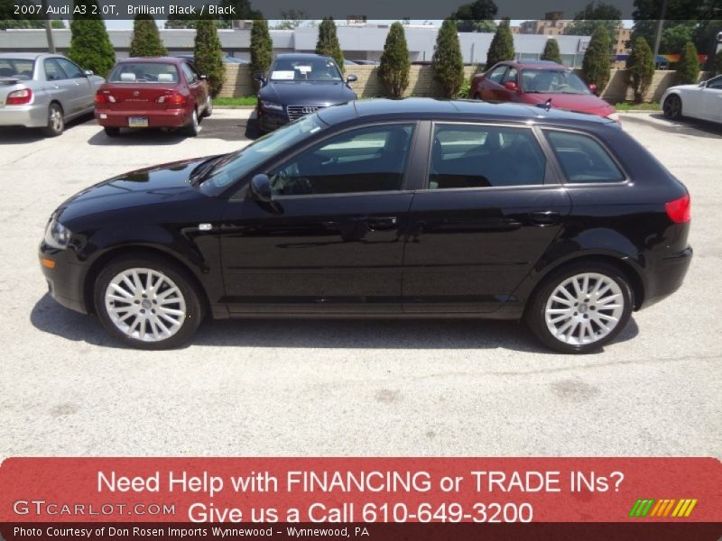 Brilliant Black / Black 2007 Audi A3 2.0T