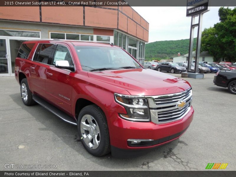 Crystal Red Tintcoat / Cocoa/Dune 2015 Chevrolet Suburban LTZ 4WD