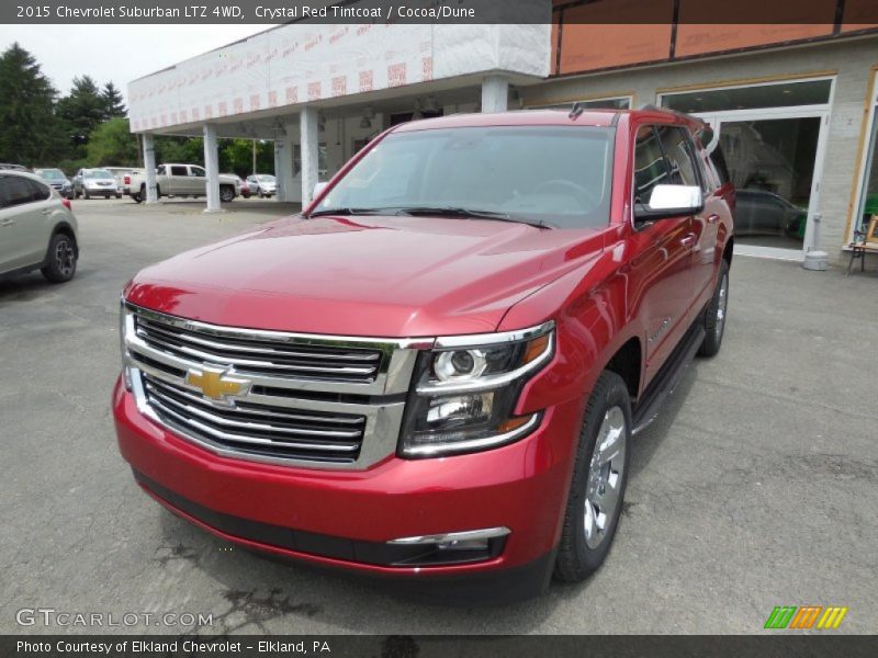 Crystal Red Tintcoat / Cocoa/Dune 2015 Chevrolet Suburban LTZ 4WD