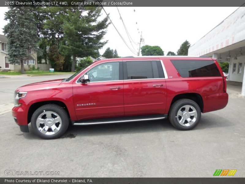 Crystal Red Tintcoat / Cocoa/Dune 2015 Chevrolet Suburban LTZ 4WD