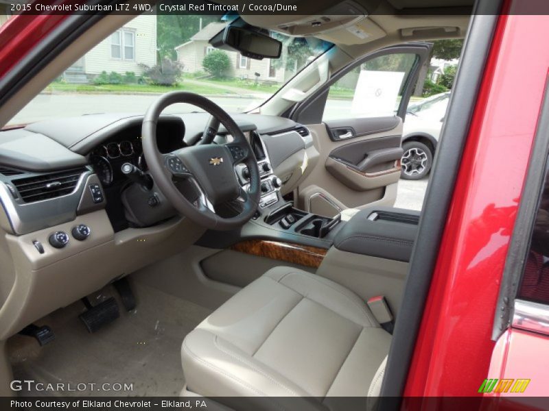 Crystal Red Tintcoat / Cocoa/Dune 2015 Chevrolet Suburban LTZ 4WD