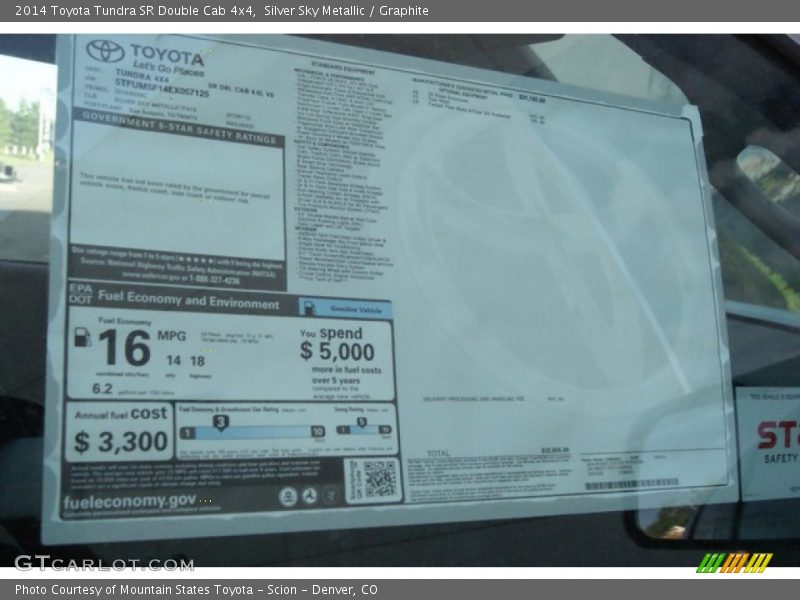 Silver Sky Metallic / Graphite 2014 Toyota Tundra SR Double Cab 4x4