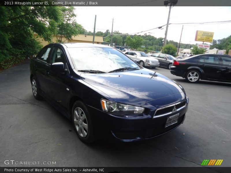Cosmic Blue Metallic / Black 2013 Mitsubishi Lancer ES
