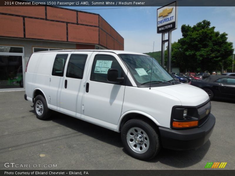 Summit White / Medium Pewter 2014 Chevrolet Express 1500 Passenger LS AWD
