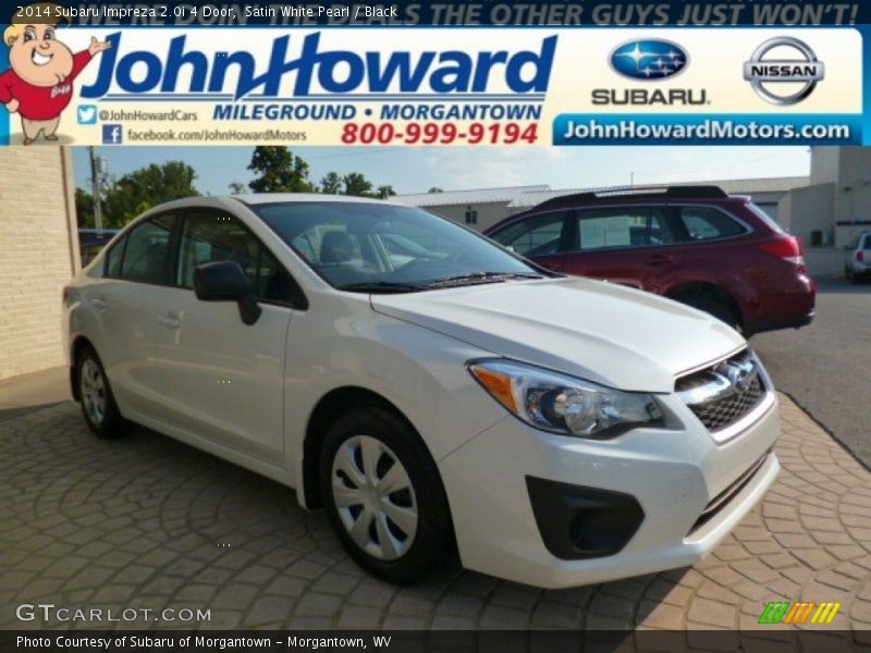 Satin White Pearl / Black 2014 Subaru Impreza 2.0i 4 Door