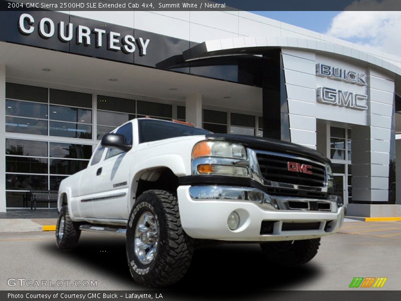 Summit White / Neutral 2004 GMC Sierra 2500HD SLE Extended Cab 4x4