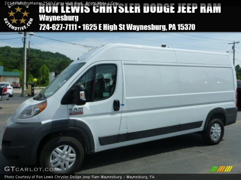 Bright White / Gray 2014 Ram ProMaster 2500 Cargo High Roof