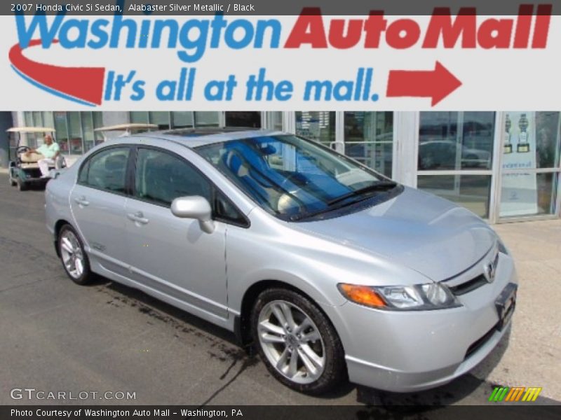 Alabaster Silver Metallic / Black 2007 Honda Civic Si Sedan