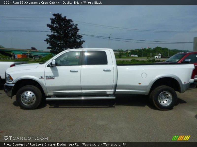 Bright White / Black 2014 Ram 3500 Laramie Crew Cab 4x4 Dually