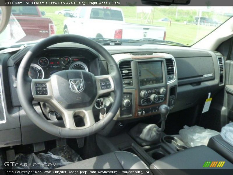 Bright White / Black 2014 Ram 3500 Laramie Crew Cab 4x4 Dually