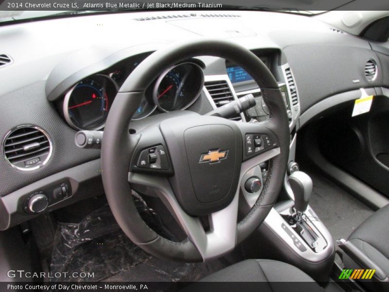 Atlantis Blue Metallic / Jet Black/Medium Titanium 2014 Chevrolet Cruze LS