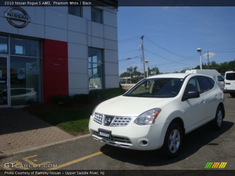 Phantom White / Black 2010 Nissan Rogue S AWD
