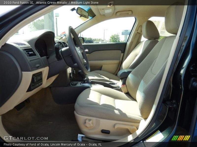 Atlantis Green Metallic / Medium Light Stone 2010 Ford Fusion SE