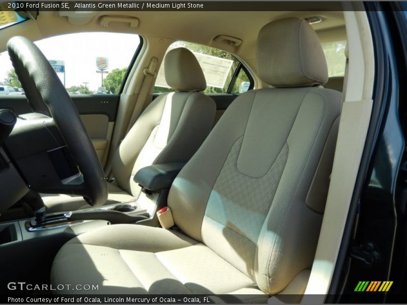 Atlantis Green Metallic / Medium Light Stone 2010 Ford Fusion SE