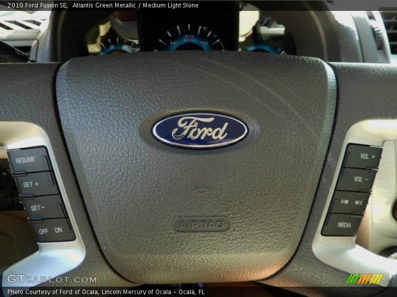 Atlantis Green Metallic / Medium Light Stone 2010 Ford Fusion SE
