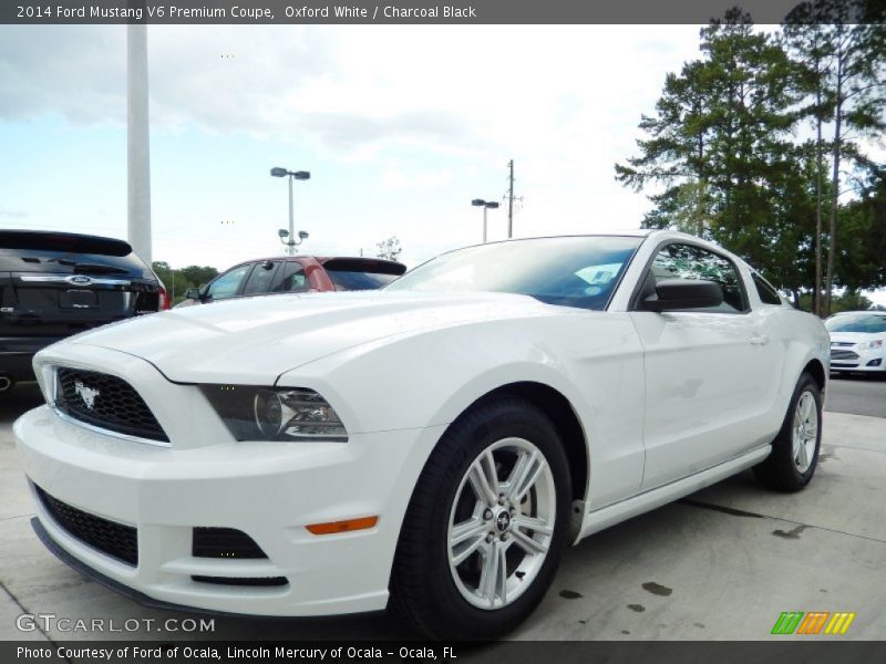 Oxford White / Charcoal Black 2014 Ford Mustang V6 Premium Coupe