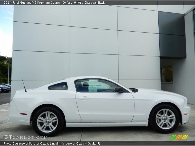 Oxford White / Charcoal Black 2014 Ford Mustang V6 Premium Coupe