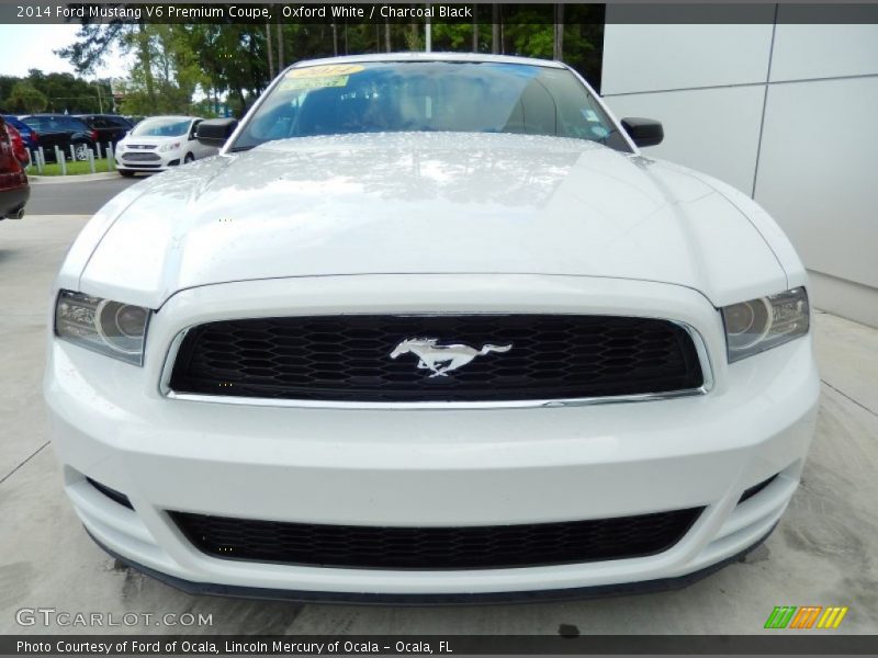 Oxford White / Charcoal Black 2014 Ford Mustang V6 Premium Coupe