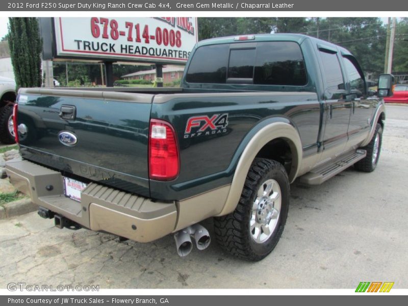 Green Gem Metallic / Chaparral Leather 2012 Ford F250 Super Duty King Ranch Crew Cab 4x4