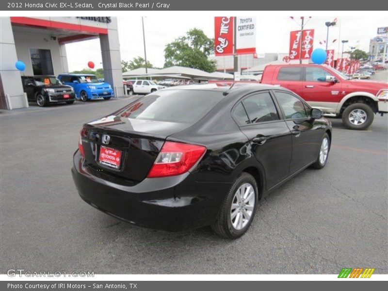 Crystal Black Pearl / Gray 2012 Honda Civic EX-L Sedan