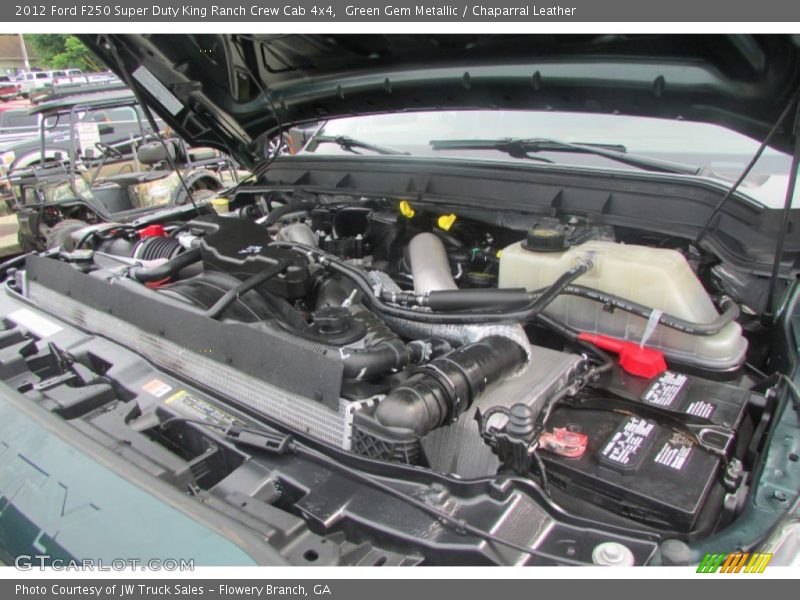 Green Gem Metallic / Chaparral Leather 2012 Ford F250 Super Duty King Ranch Crew Cab 4x4