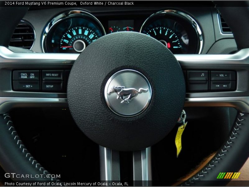 Oxford White / Charcoal Black 2014 Ford Mustang V6 Premium Coupe