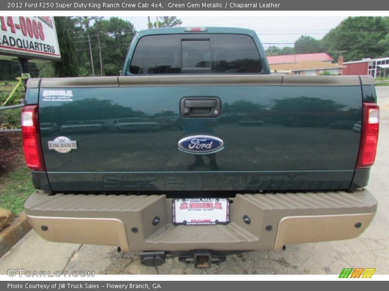 Green Gem Metallic / Chaparral Leather 2012 Ford F250 Super Duty King Ranch Crew Cab 4x4