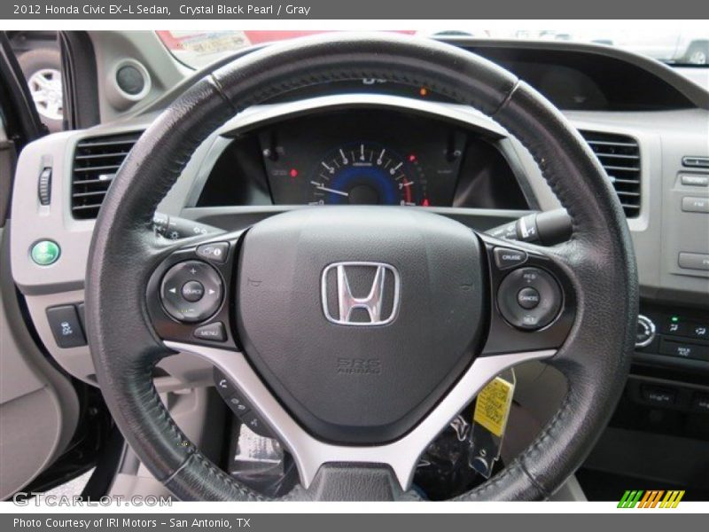 Crystal Black Pearl / Gray 2012 Honda Civic EX-L Sedan