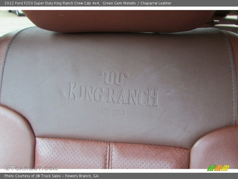 Green Gem Metallic / Chaparral Leather 2012 Ford F250 Super Duty King Ranch Crew Cab 4x4